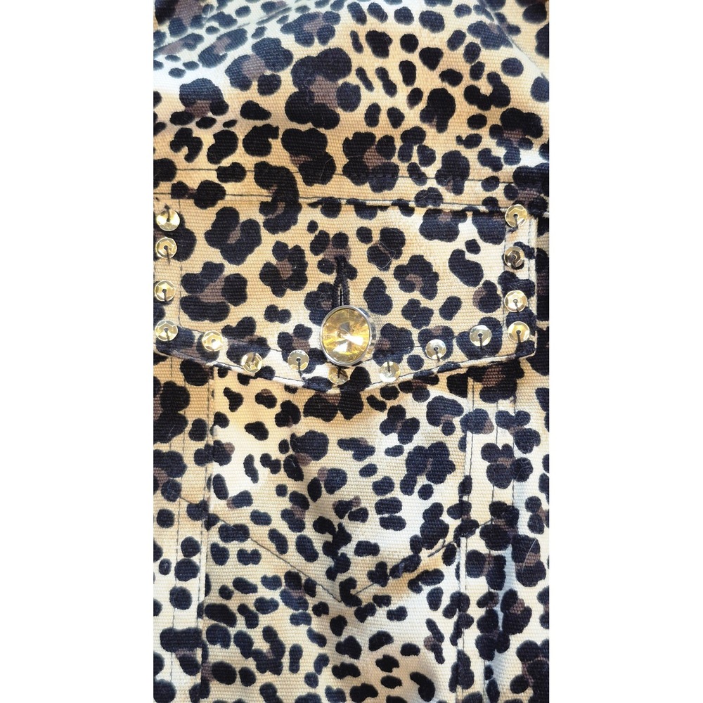 π RHINESTONE PREDATOR π€β¨ Leopard Rhinestone Embellished Statement Jacket LP - Picture 2 of 12